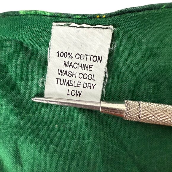 Green Shamrock Print Cotton Button-Up Vest Medium - Picture 6 of 7